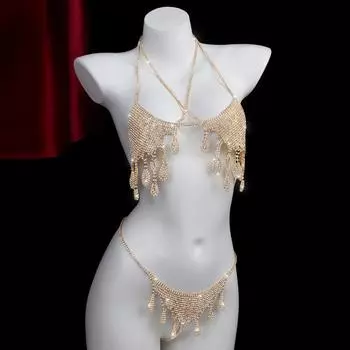 Бикини сексуальный боди-цепочка женский ночной клуб пляж стринги бюстгальтер аксессуары Type 2