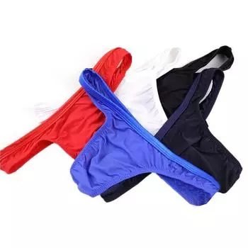 Бикини-стринги, мужское нижнее белье, сумка-стринги из ледяного шелка с низкой талией M