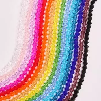 Биконусные свободные бусины около 80-90 шт. 1 нить чешские бусины подарок мода для изготовления ювелирных изделий стеклянные хрустальные бусины ручной работы 4 мм принадлежности для поделок чёрный