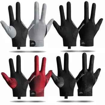 Бильярдная перчатка с 3 пальцами, перчатка для бассейна, бильярдная перчатка для левой/правой руки, снукерная перчатка для взрослых Left чёрный