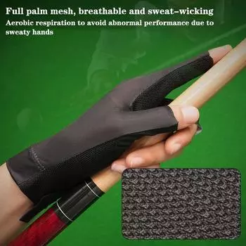 Бильярдные перчатки для левой руки, три пальца для снукера, бильярдные перчатки, нескользящие наклейки, эластичные тренировочные перчатки для бильярда, аксессуары A1
