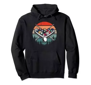 Бильярдный шар Cue Retro Billiard Hoodie & Mens чёрный