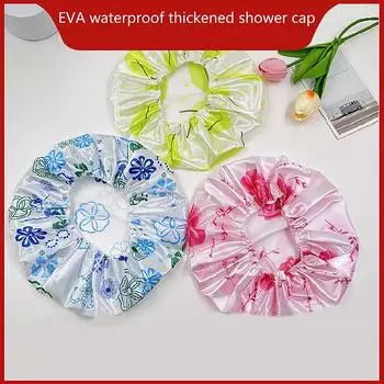 Двухслойная утолщенная банная шапочка с принтом в виде точек, водонепроницаемая и масляная шапочка с защитой от испарений, аксессуары для ванной комнаты, спа-принадлежности для волос