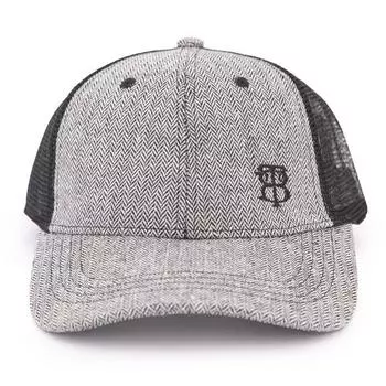 BILL TORNADE Кепка из сетчатой ткани комбинированного цвета с узором «елочка» Taille unique серый