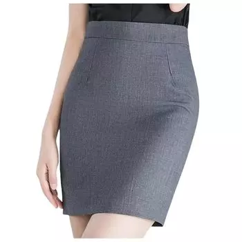 [billevan] узкая юбка женская разрез OL офисная юбка растягивается работа в офисе поиск работы поездка на работу (JP, алфавит, L, серый)
