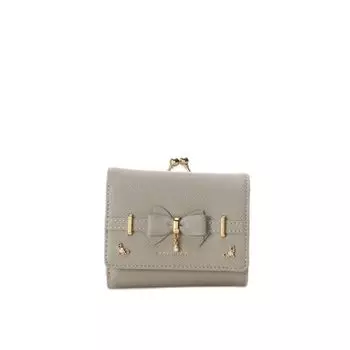 Billfold Accent Ribbon Fold Wallet Gray [Samantha Vega] Women s