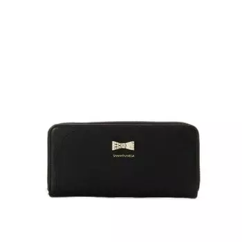 Billfold Bijou Ribbon Long Wallet Black [Samantha Vega] Women s