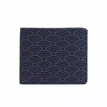 Billfold J Bifold Wallet 2006 Qinghai x White [Indenya] [Indenya] Wave/Navy