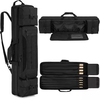 Billiard Cue Case Pool Cue Bag 5 Shafts and 4 Bats 3 Way Portable Billiard Cue with Pocket Pool Cue Stick Bag billiard cue stick bag [TORIBIO] 1/2 чёрный