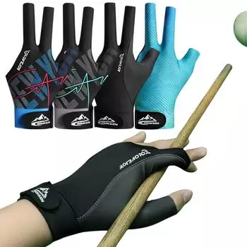 Billiard Gloves Open Finger Gloves Elastic 3 Finger Snooker Glove Anti-Slip Billiard Training Gloves for Men Women Left Hand озеро синий