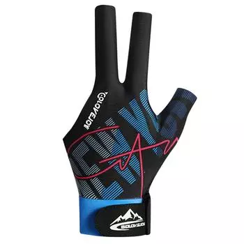 Billiard Gloves Three Finger Gloves Anti-Slip Gloves for Left Hand (Blue L) #F
