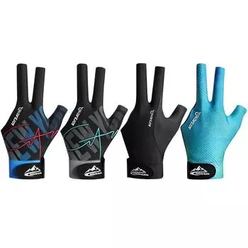 Billiard Gloves Three Finger Gloves Anti-Slip Snooker Pool Gloves Adjustable Billiard Training Gloves for Men Women Left Hand L серый