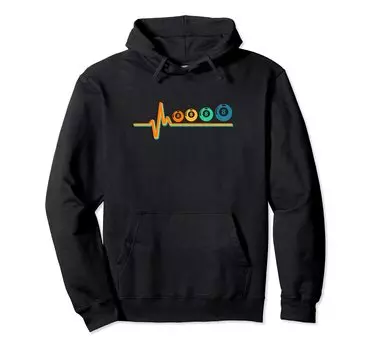 Billiard Heartbeat Snooker Pool Chalk Billiard Player Cue Hoodie чёрный