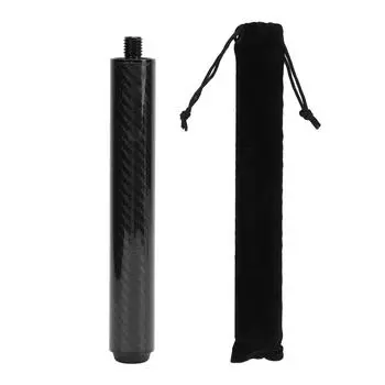 Billiard Pool Cue Extender 8 Inch Carbon Fiber Pool Cue Extension Stick with Rubber Rear Plug for Bi