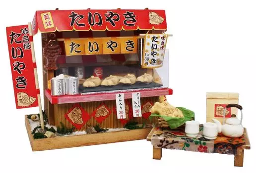 Billy Handmade Dollhouse Kit Showa Stall Kit Taiyaki Shop 8537