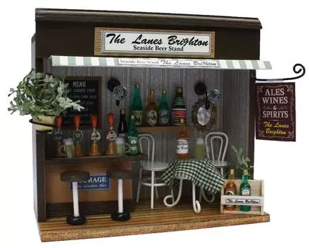 Billy Handmade Dollhouse Kit Street Corner Shop Kit Seaside Beer Stand 8788