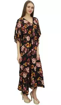 Бимба длинное платье кафтан шнурок черное платье ночная рубашка кафтан повседневная 10 чёрный