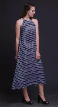 Bimba Geometric Printed Women Backless Halter Neck Summer Holiday Large фиолетовый