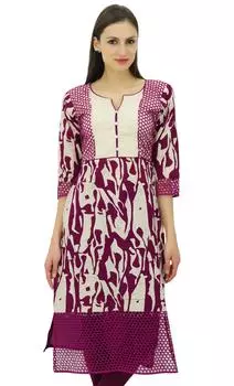 Bimba Ladies Straight Purple Kurta Designer Kurti Indian Dress Этнические дамы на заказ 14 фиолетовый