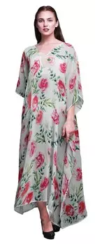 Bimba Long Caftan Maxi Dress Beach Swimwear Cover up Womens Kaftan 4X-5X белый