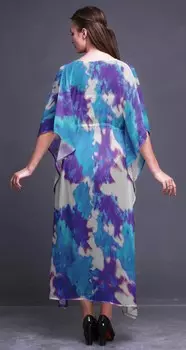 Бимба Пурпурно-синий Ombre Tie-Dye Ladies Kaftan Holiday Loungewear Maxi Dress Beach 4X-5X фиолетовый