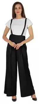 Bimba стильный однотонный комбинезон для женщин с регулируемым ремешком свободный вискоза комбинезон 3X-Large чёрный