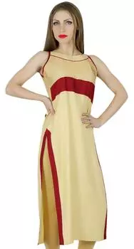 Bimba Women Beige Long Tunic Fancy без рукавов Kurti Summer Wear Шикарная блузка 10 бежевый