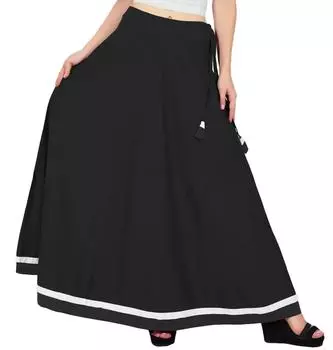 Bimba Women Long Boho Maxi Skirt Хлопковые расклешенные юбки с завязками на талии 10 темно-синий