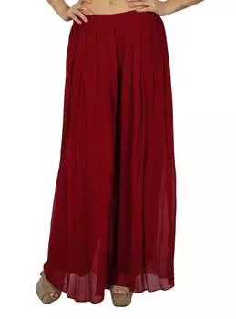 Bimba Women Long Flaired Palazzo плиссированная юбка в стиле бордовых брюк Large малиновый
