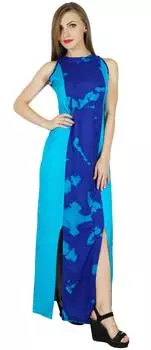 Bimba Women Long Rayon Summer Maxi Dress Resort Wear Платья без рукавов 22 синий
