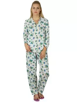 Bimba Women Rayon Night Wear Pajama Set Printed Full Sleeve Shirt with 14 разноцветный