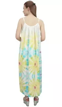 Bimba Women s Casual Rayon Full Length Sleeveless A-Line Spaghetti Strap Dress - 10 разноцветный