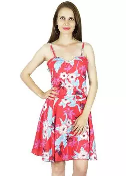 Бимба Женщины Спагетти Ремень Длиной До Колен Платье Летняя Пляжная Одежда 18 красный