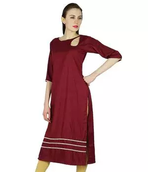 Бимба женская этническая индийская туника на заказ шикарная блузка прямая курта курти с 3 4 10 малиновый