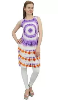 Bimba Женская многоцветная туника из вискозы с принтом Kurta Kurti Этническая повседневная одежда - 10 разноцветный