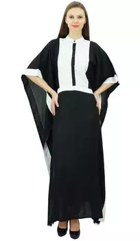 Бимба Женская мусульманская Джилбаб Район Макси Абая Платье Монахиня Стиль Кимоно Кафтан 14 чёрный