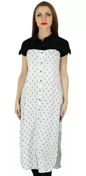 Bimba женская повседневная туника с принтом белая куртка с коротким рукавом летняя дневная одежда 12 белый