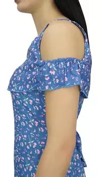 Bimba Женская вечерняя одежда без рукавов с цветочным принтом Платья с разрезом сбоку Пляжное макси 20 небесно-голубой