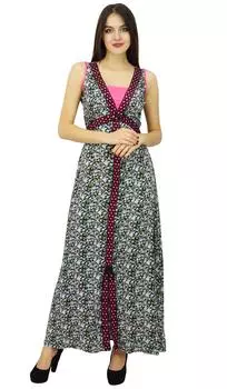 Bimba женские черные вискозные макси полная длина повседневные летние шикарные платья 10 чёрный