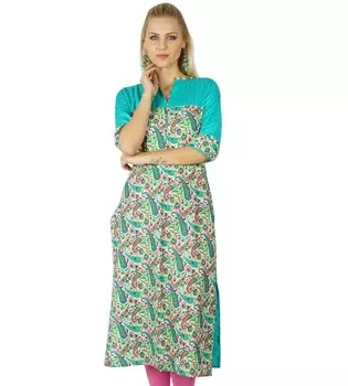 Bimba Женский хлопок на заказ Kurta Kurti Этническая индийская футболка с рукавами 3 4 Повседневная 16 разноцветные