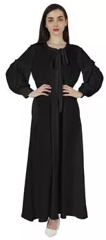 Бимба женское исламское молитвенное платье Абая с хиджабом, шарф, манжета на рукаве, мусульманин 3XL чёрный