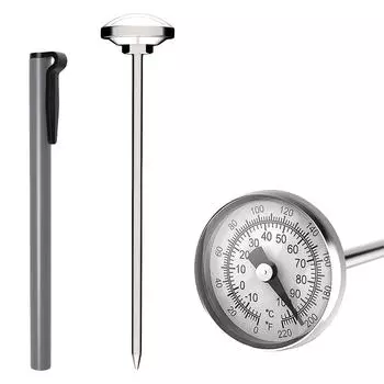 Bimetallic Food Thermometer Probe Designs Ensures Accurate Temperature Measurement Device for Safe & Delicious Cooking серый
