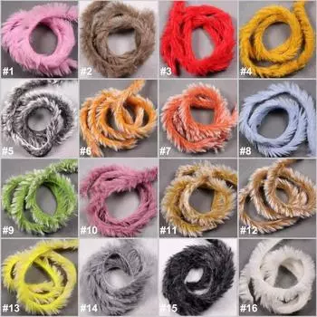 Bimoo, 16 упаковок, 3 мм разноцветные полоски из искусственного кролика Zonker, двойная лента для кроликов, материалы для вязания мух