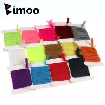 Bimoo 2 м/карточка 3 мм, пряжа для вязания яиц, материал для вязания мушек, розовый, желтый, красный, флуоресцентный, зеленый белый