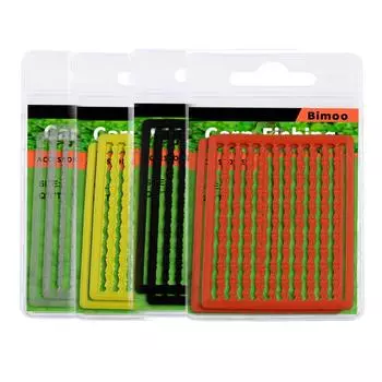 Bimoo 2 шт. = 200 стопов, полумягкие упоры для бойлов для ловли карпа, прозрачные черные, красные, коричневые, желтые цветные аксессуары для приманки для волос 2 cards красный
