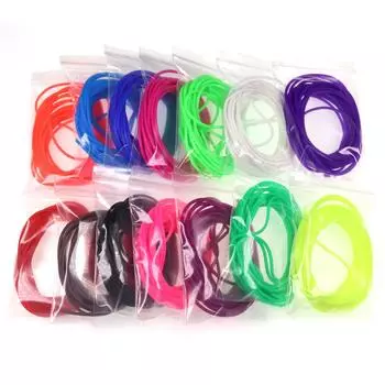 Bimoo, 4 м/упак., тонкая пленка 2 мм, эластичная трубка для рыболовной снасти из кожи нимфы, рукав для ловли карпа, креветок, сабики, материал для связывания мушек 2mm*4m 1Pack белый