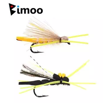 Bimoo, 4 шт., #10, желтый бункер, мадам, и #4, черный бункер, для ловли нахлыстом, сухие мушки, плавающие пенопластовые рыболовные приманки для форели, окуня, груши