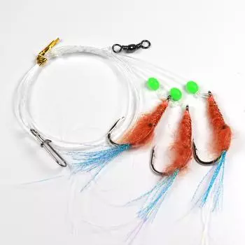 Bimoo, 5 упаковок, 4/0, снасть для оранжевой креветки, рыболовные снасти для морской рыбалки Sabiki, мушки для окуня, макерел 4/0