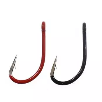 Bimoo 8 шт./упак. крючок для ловли карпа с ручным полированным кончиком, очень острый, прочный, из прочной проволоки, большие крючки для ловли карпа #2 чёрный