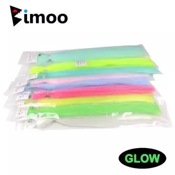 Bimoo, 9 упаковок, мягкое светящееся синтетическое волокно для нахлыста, привязка стримера, приманка для приманки с соленой водой, помощь в изготовлении крючков